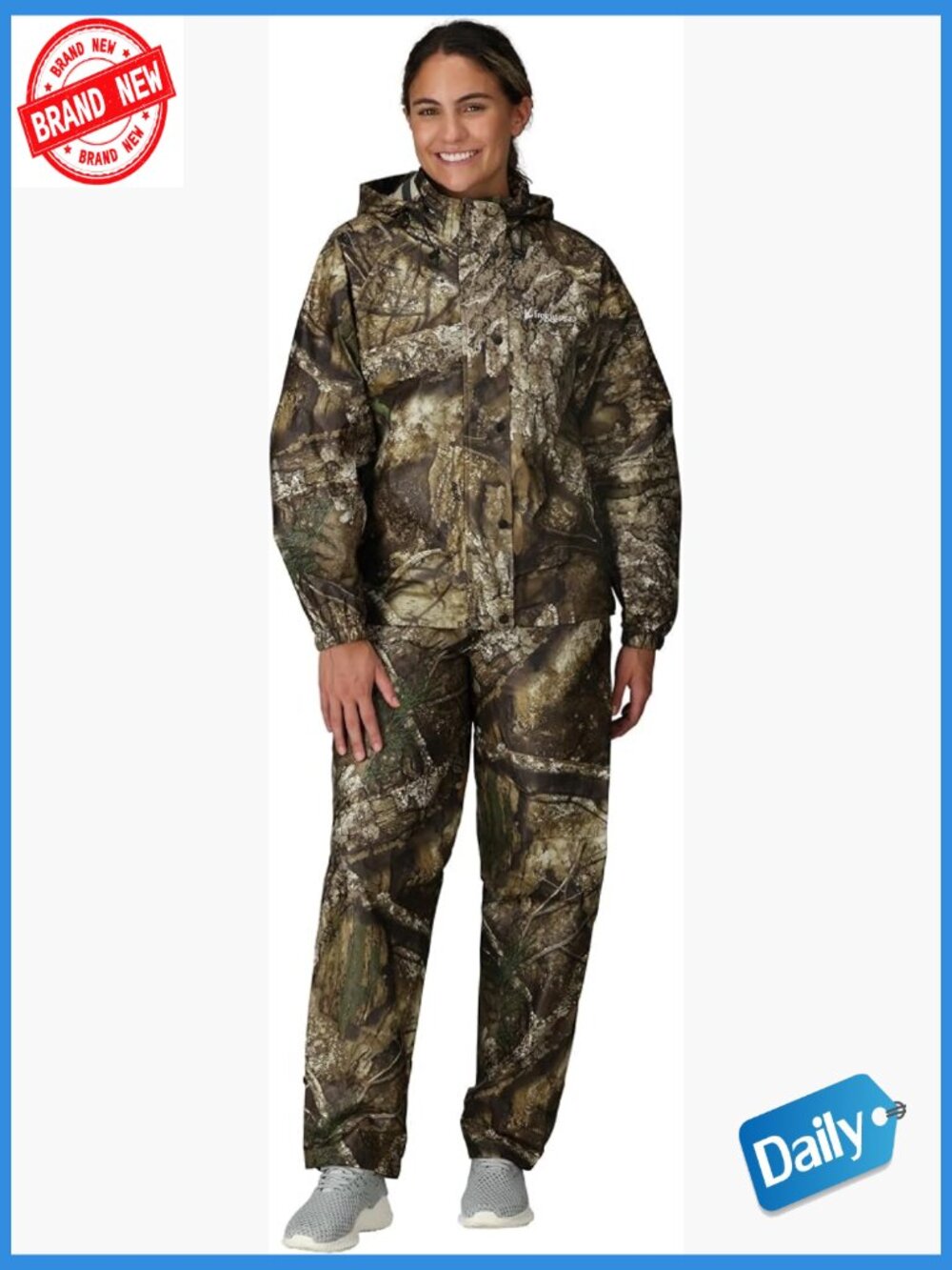 Women's Waterproof Breathable Rain Suit Jacket & Pants Set Lightweight Regular